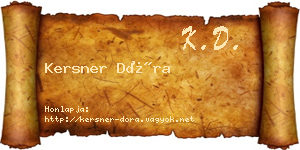 Kersner Dóra névjegykártya
